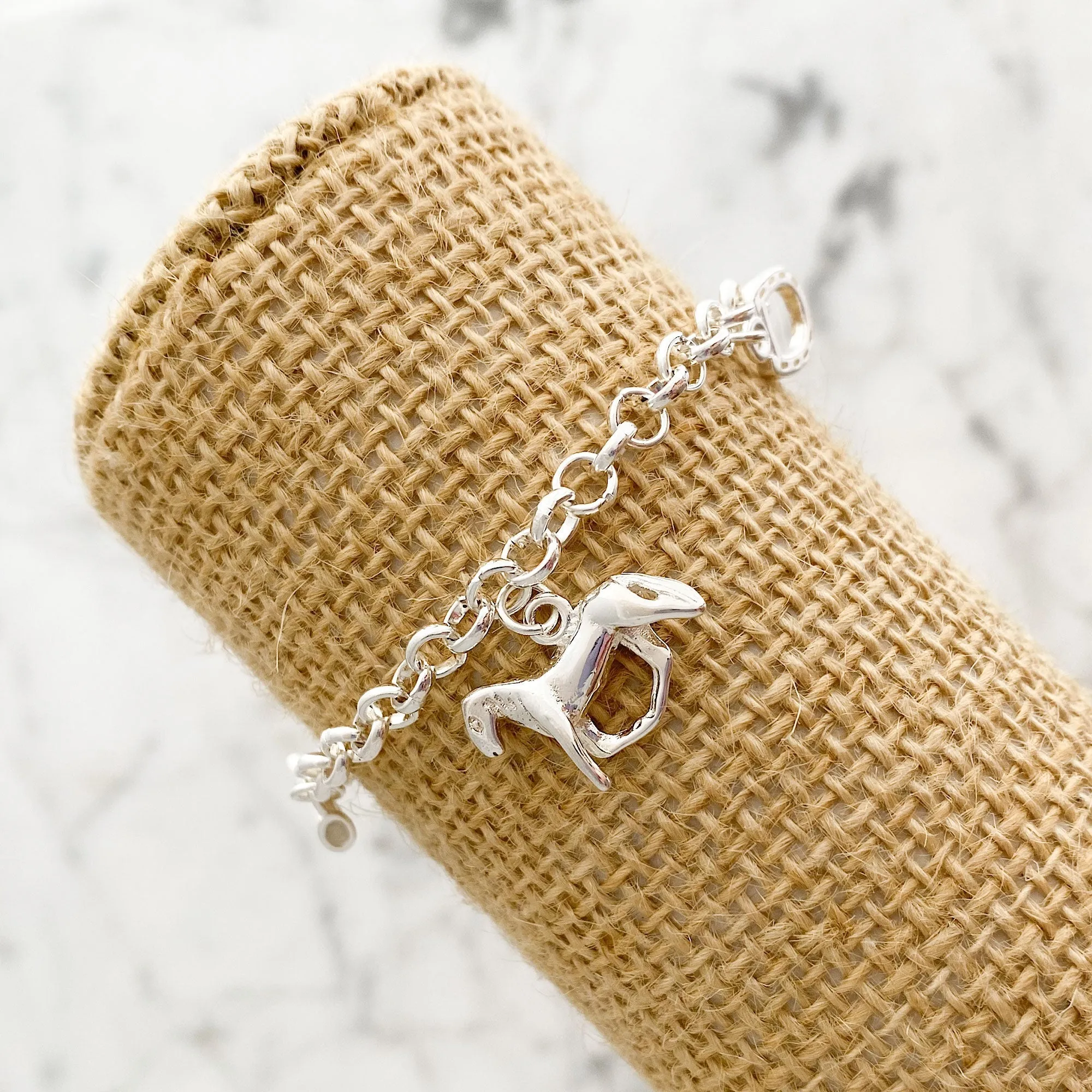 LAMOND silver plated horse theme bracelet