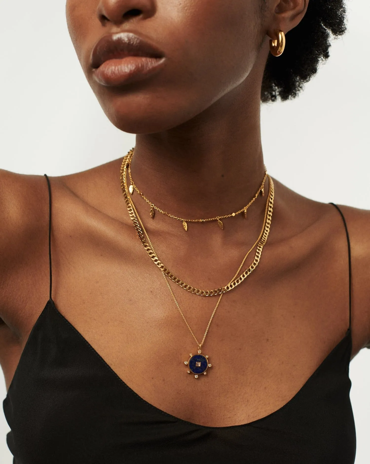 Lapis Amulet Pendant Necklace | 18ct Gold Plated Vermeil/Lapis