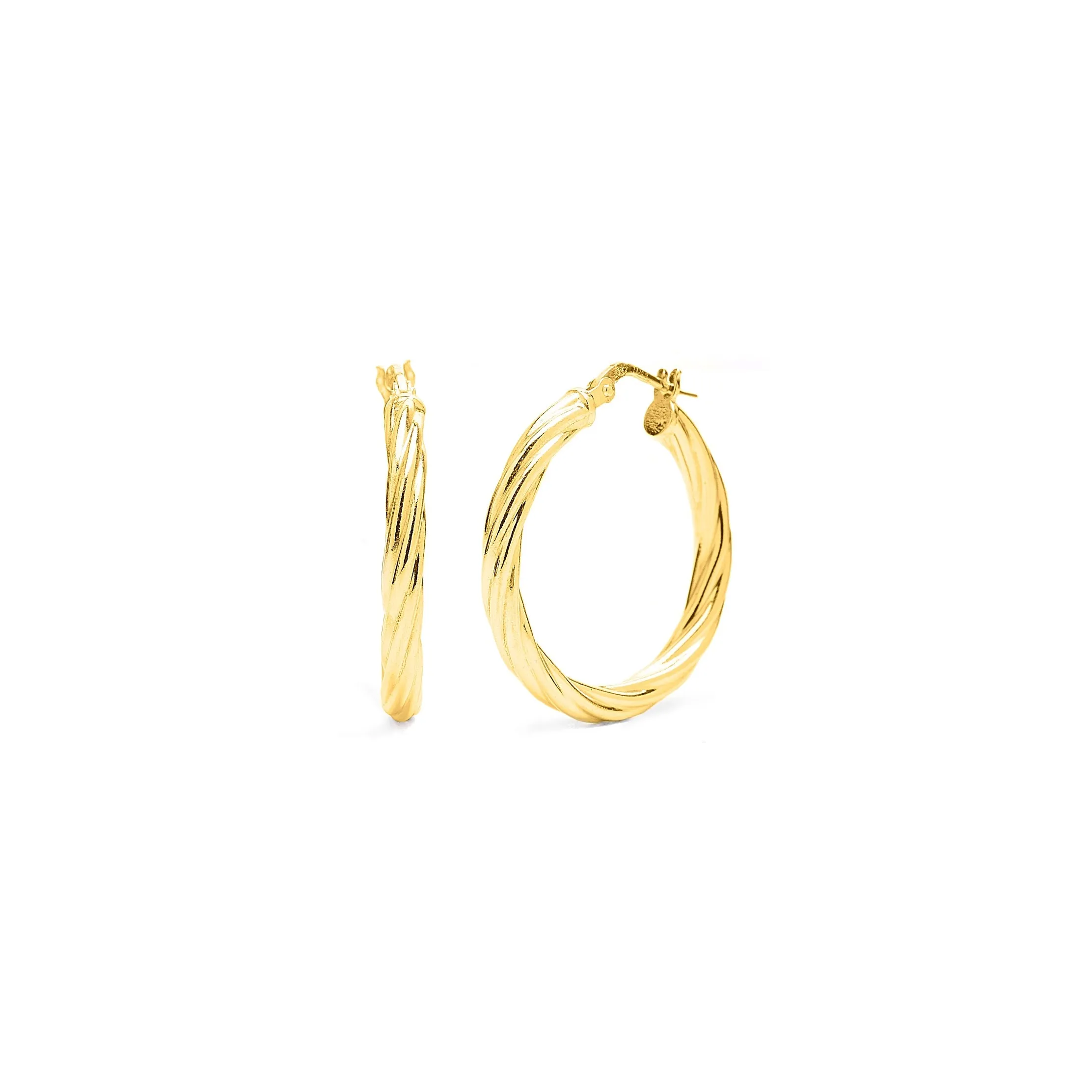 Large Gold Twisted Hoops