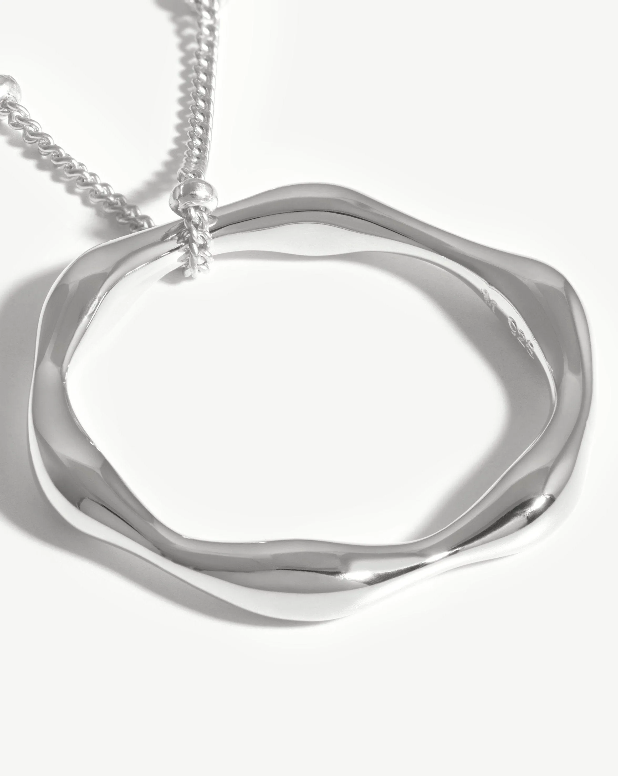 Large Molten Pendant Necklace | Sterling Silver