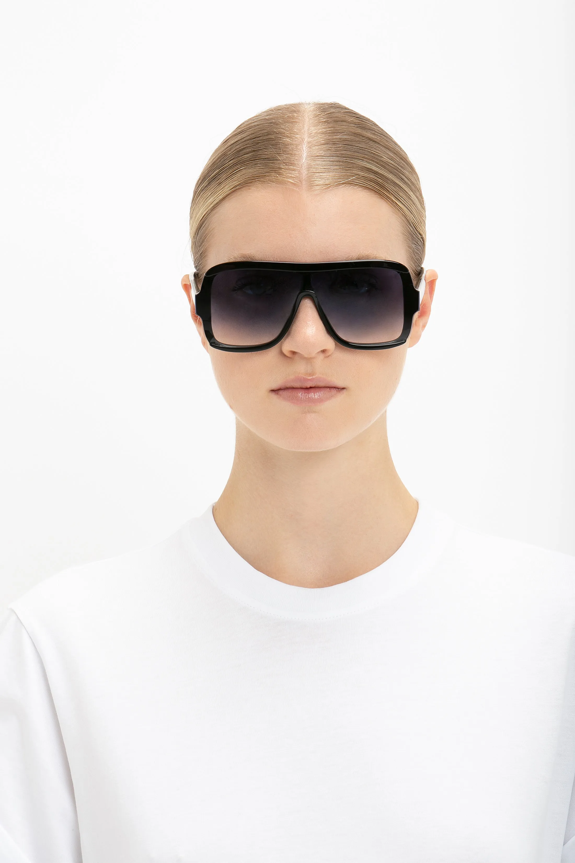 Layered Mask Sunglasses In Black Gradient