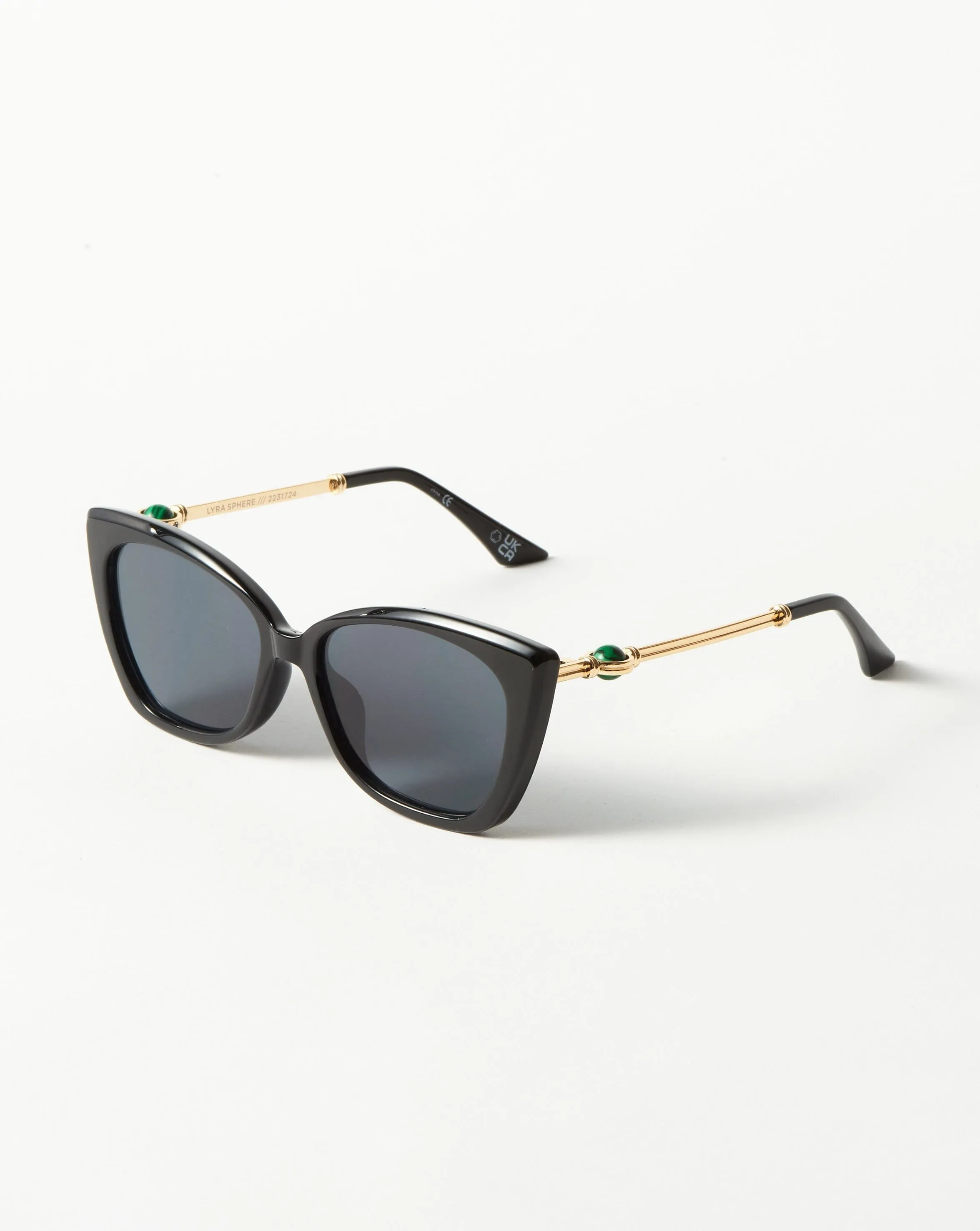 Le Specs Lyra Sphere Cat-Eye Sunglasses | Black/Malachite