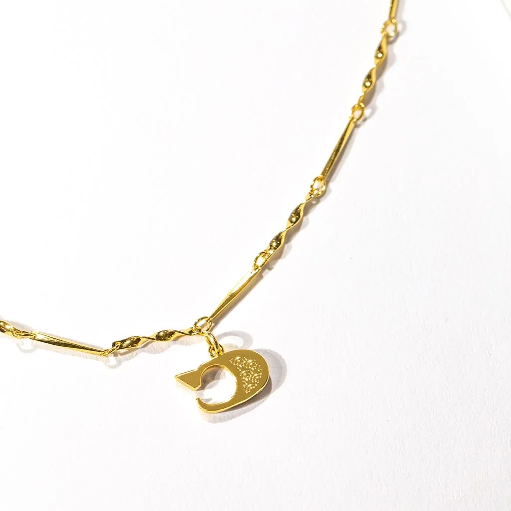 Letter Necklace (C) - Gold