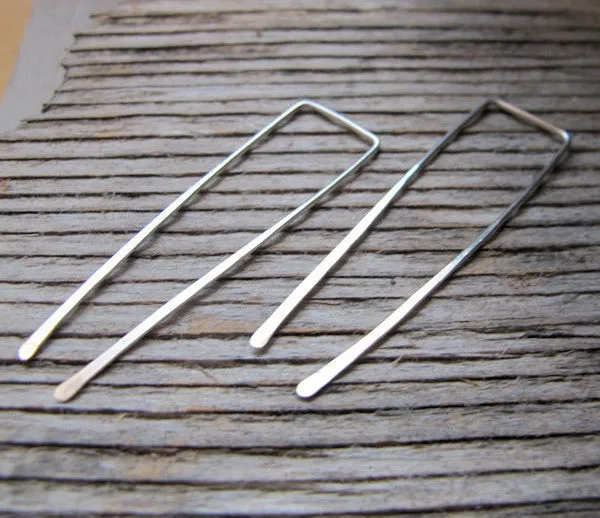 Long Square Top Threader Earrings