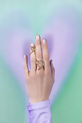 love open heart ring in gold