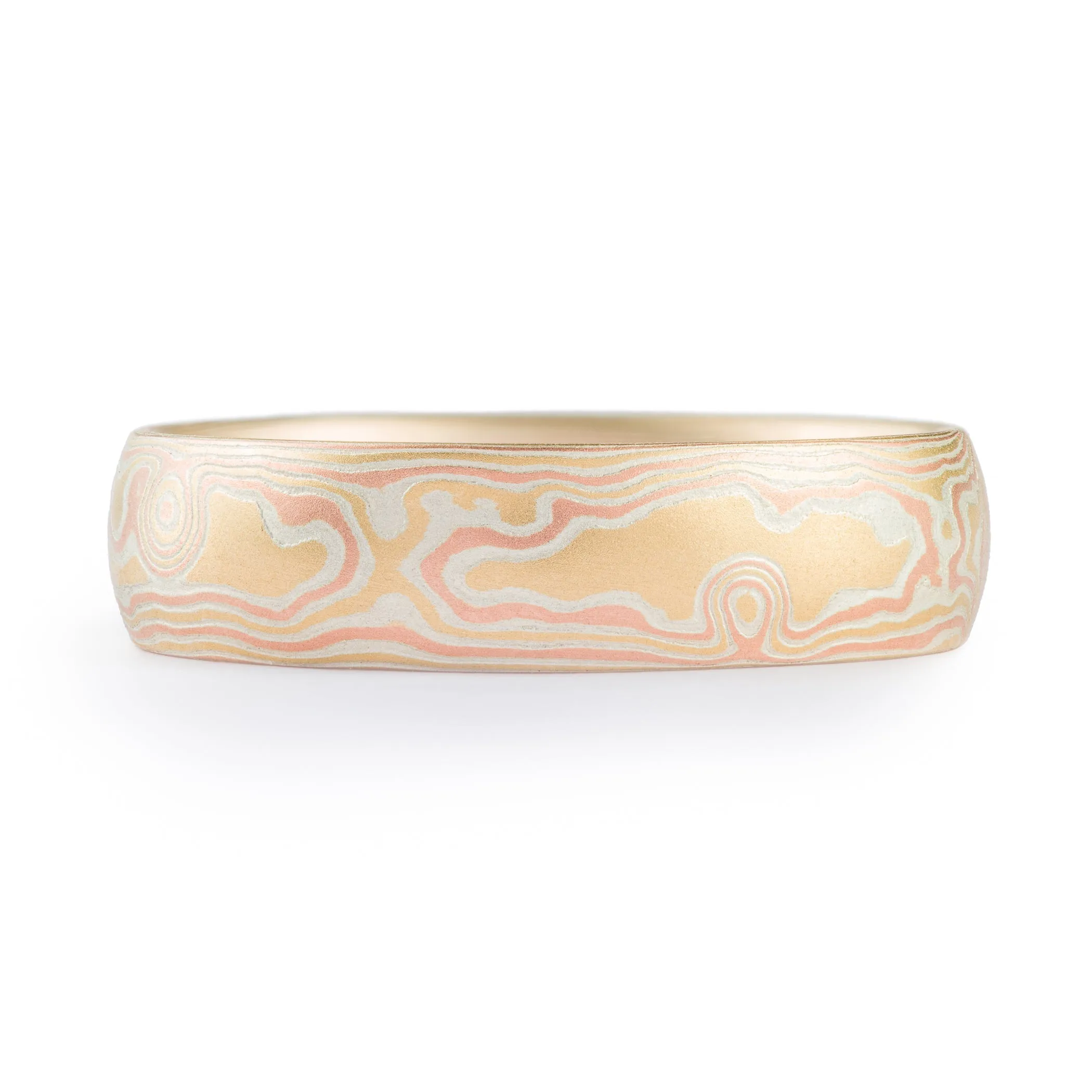 Luminous Woodgrain Pattern Ring in Fire Palette