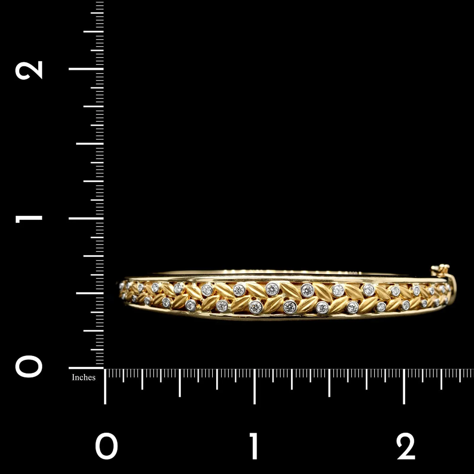 Mark Patterson 18K Yellow Gold and Platinum Estate Diamond Bangle