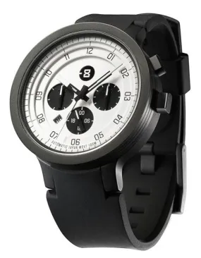 Minus 8 Mens Layer 24 Black White - Automatic - White Dial - Date - Strap