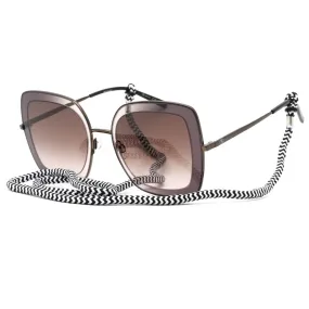 Missoni MMI 0034/S Sunglasses Dark Ruthenium Black / Brown Shaded Women's