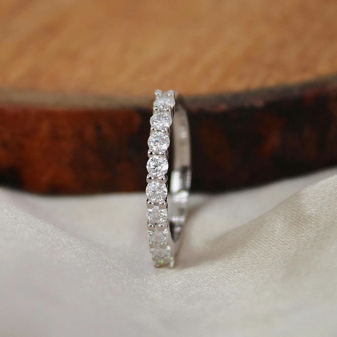 Moissanite Half Eternity Ring