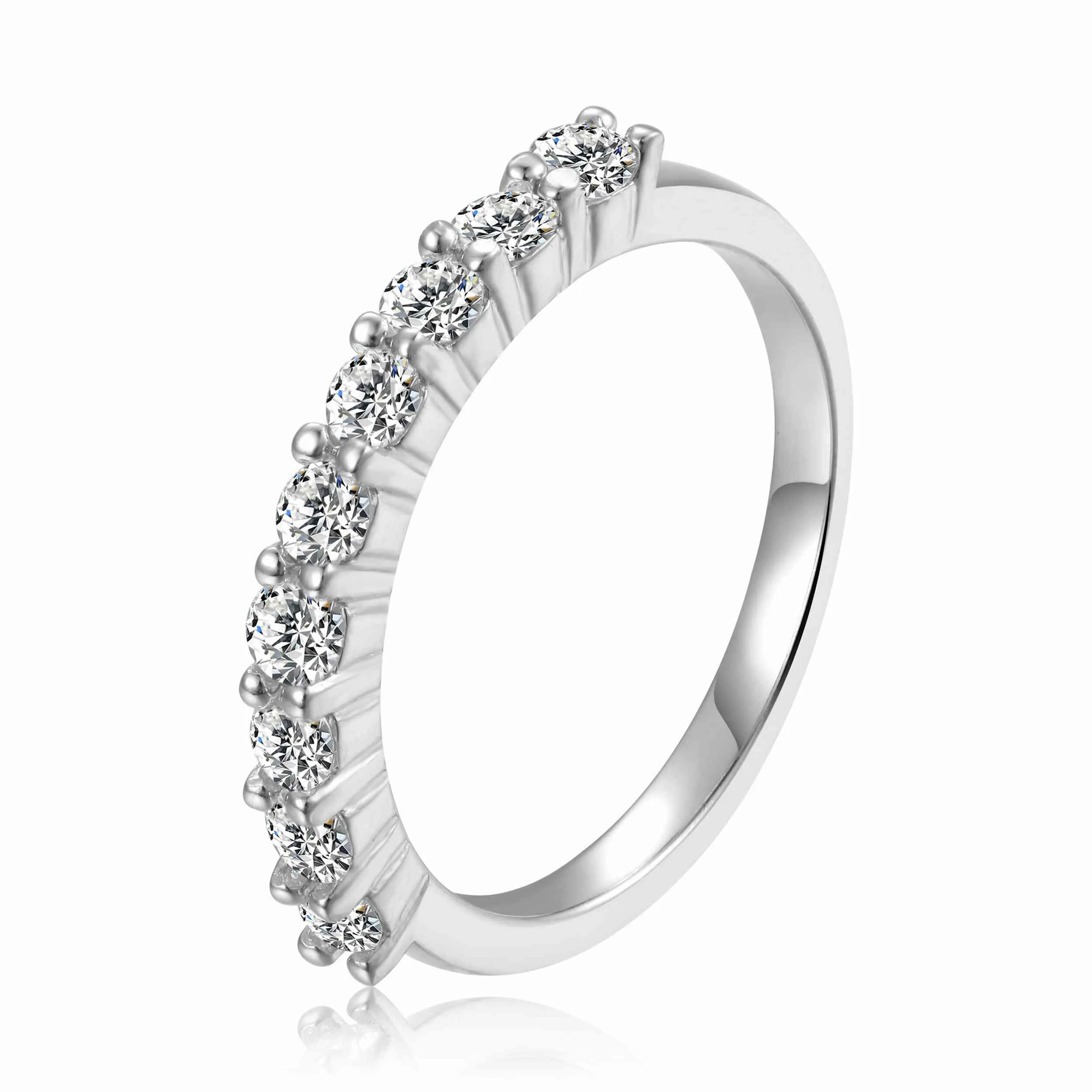 Moissanite Half Eternity Ring