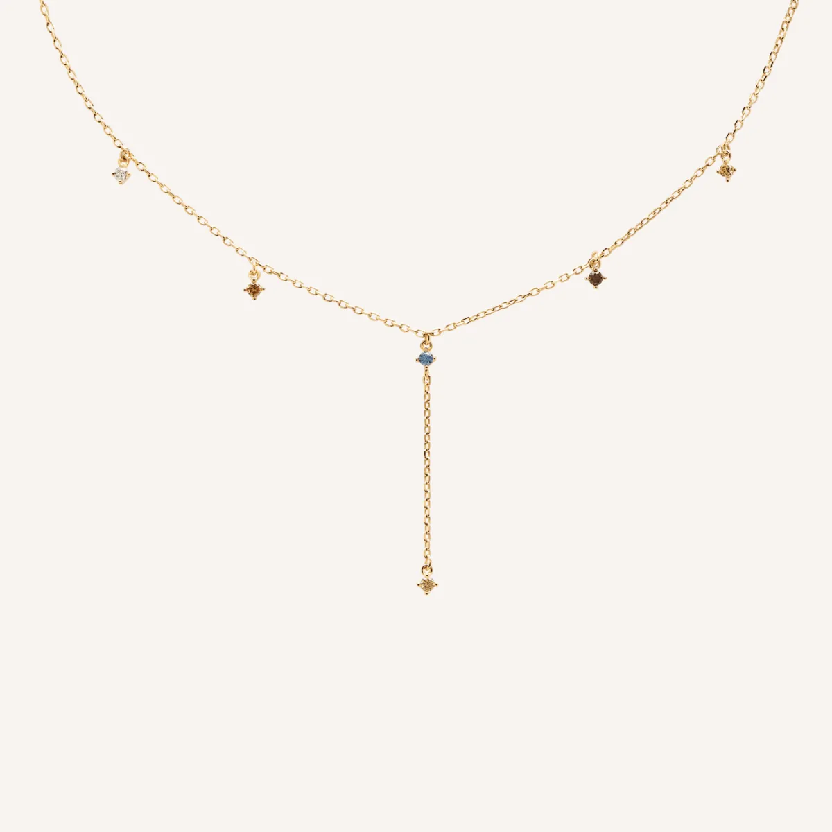 Multistone Mana Drop Lariat Necklace