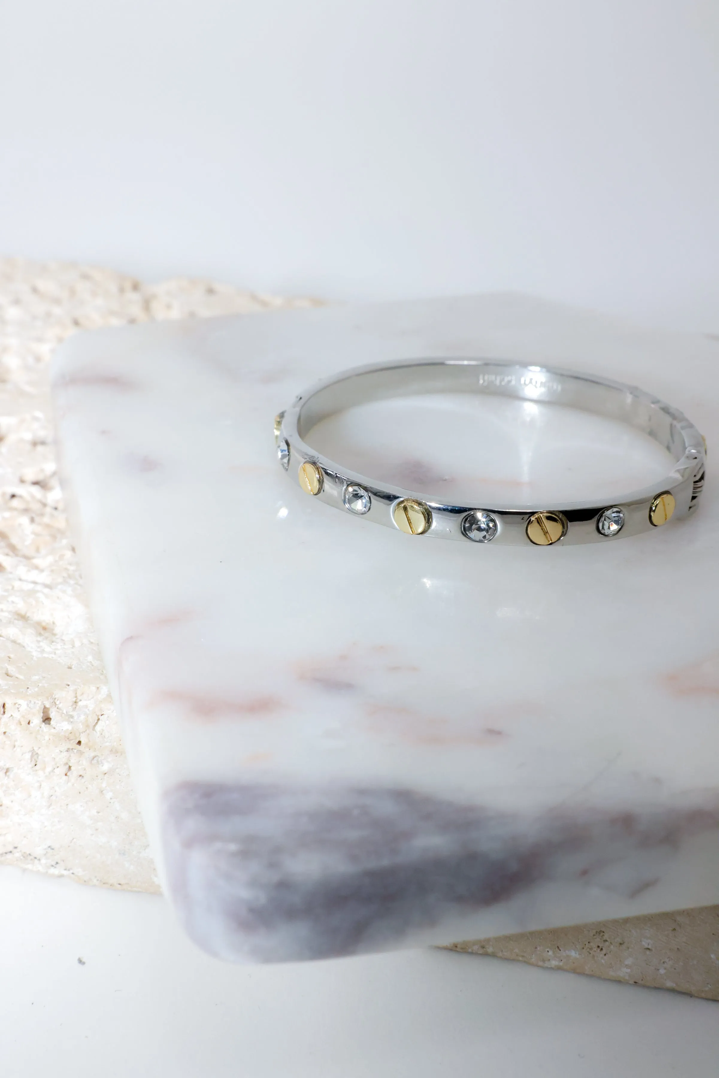 Nailhead Gemstone Bangle