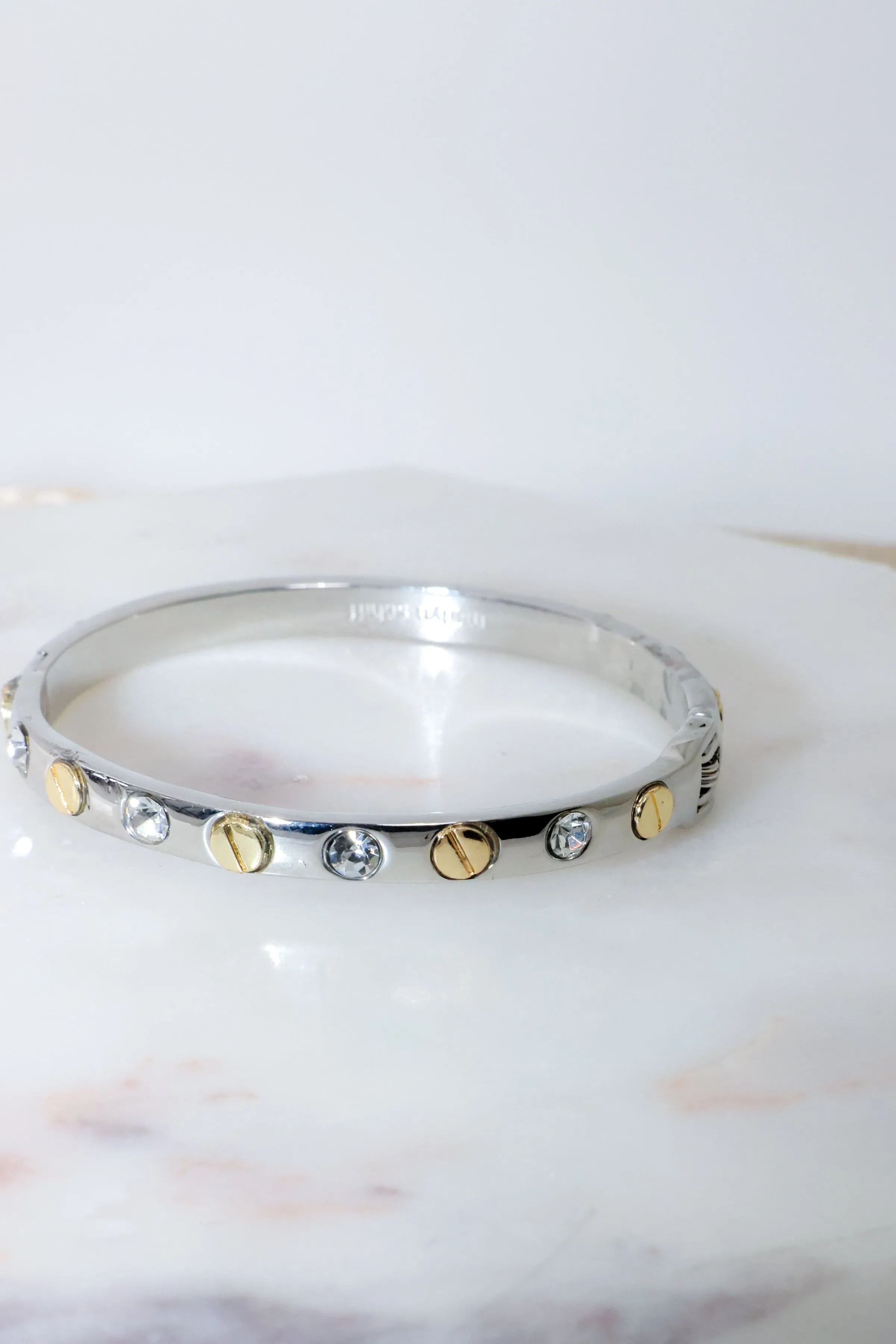 Nailhead Gemstone Bangle