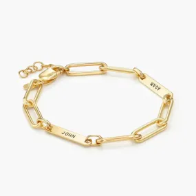 Name Link Bracelet in 14kt Gold Over Sterling Silver