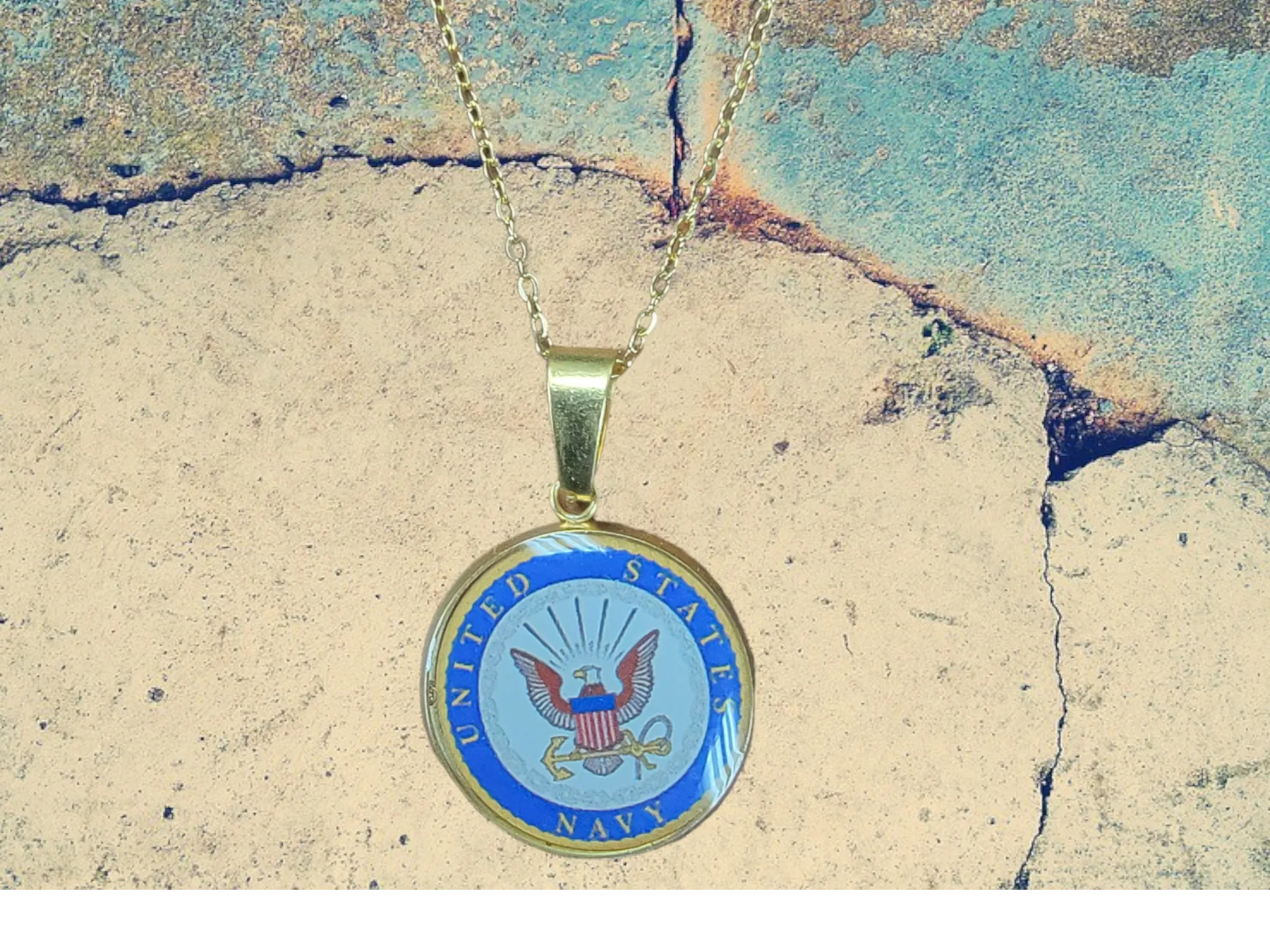 Navy Officially Licensed Pendant Necklace