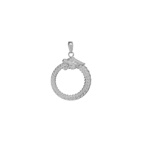 Ouroboros Pendant - White Gold