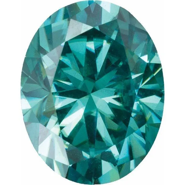 Oval Teal Moissanite Loose Stone