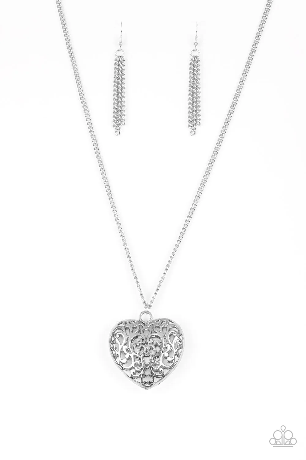 Paparazzi Accessories  - Victorian Virtue #L151 - Silver Necklace