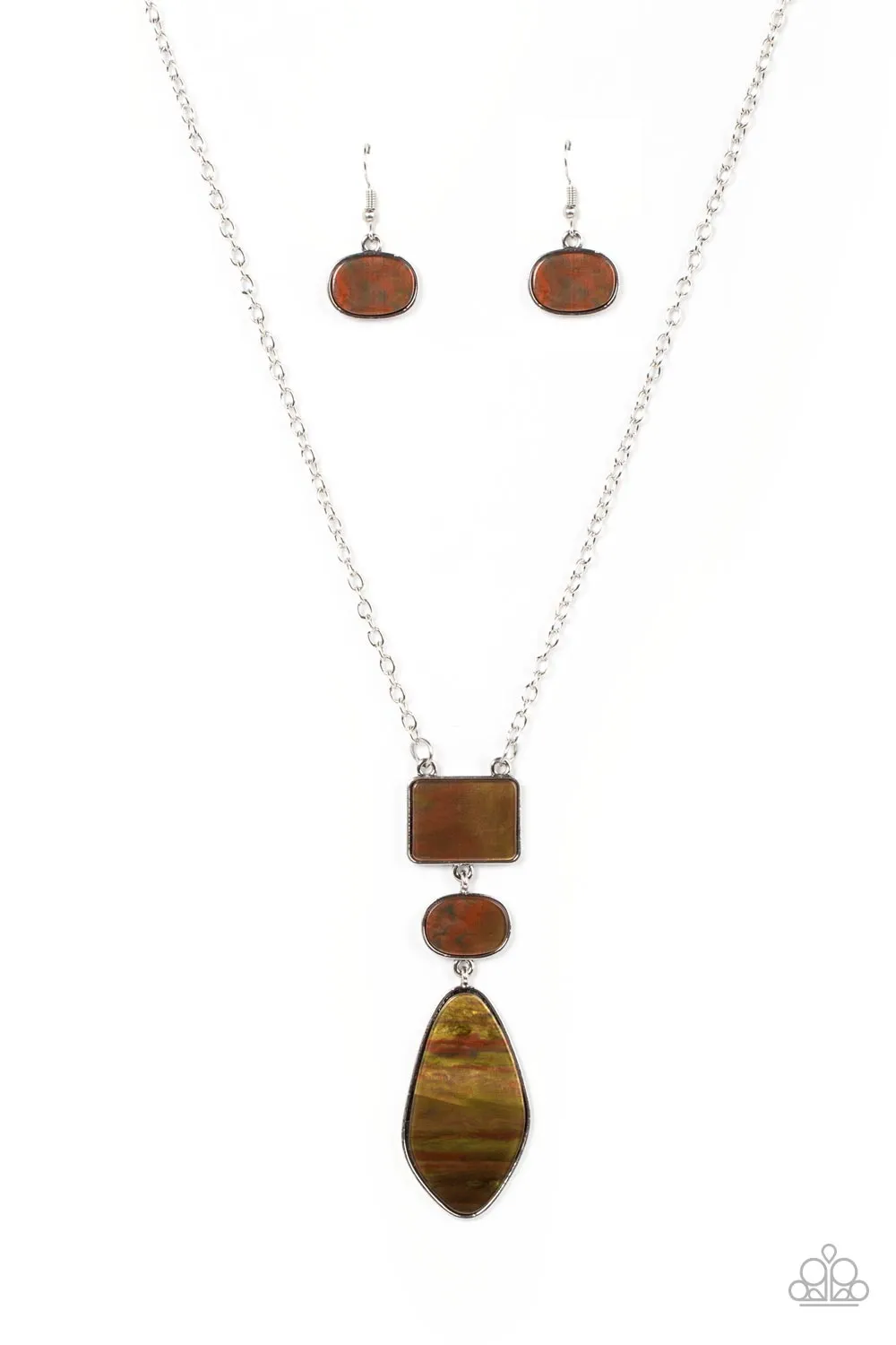 Paparazzi Hidden Cove - Brown Iridescent Necklace