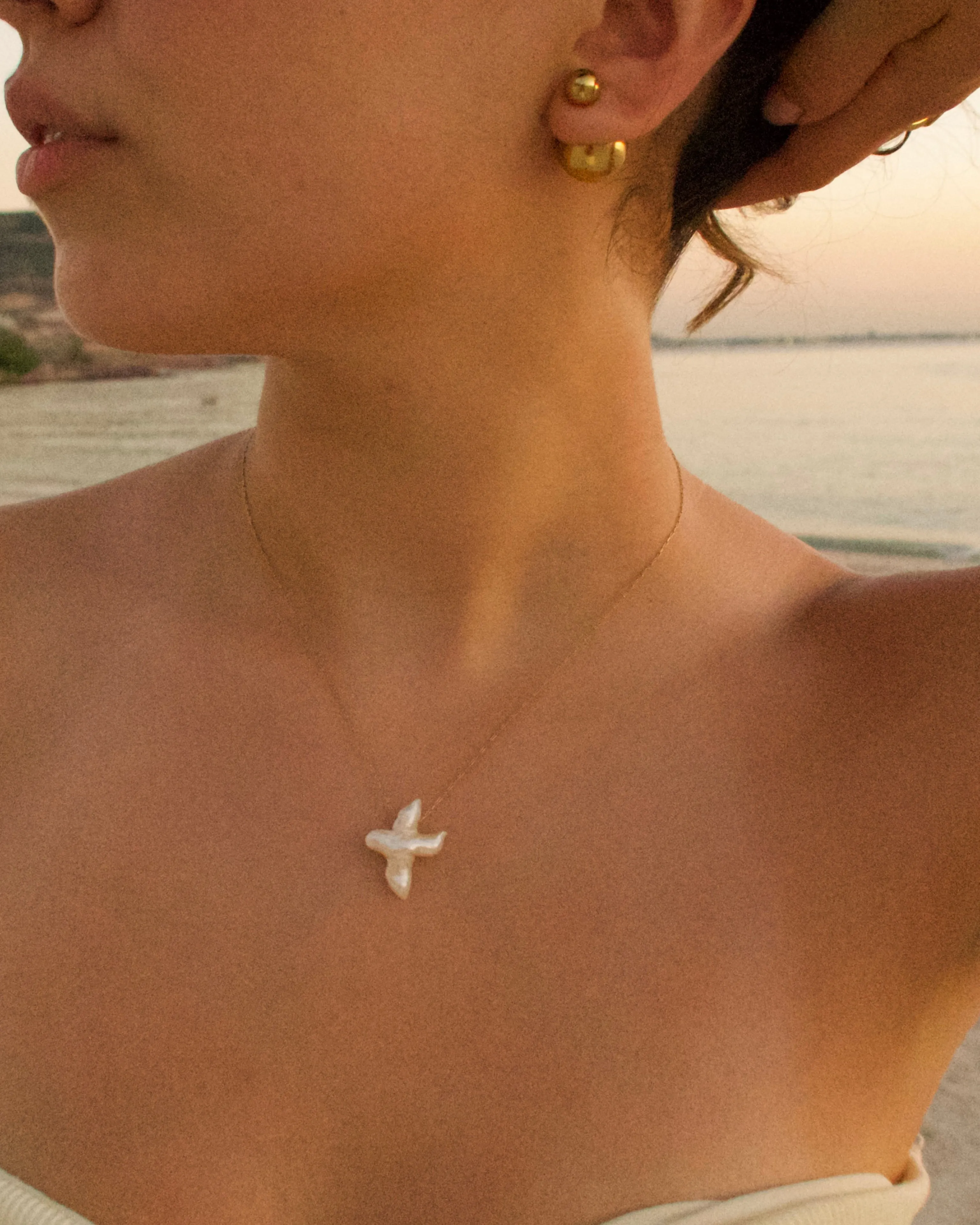 Pearl Cross Necklace