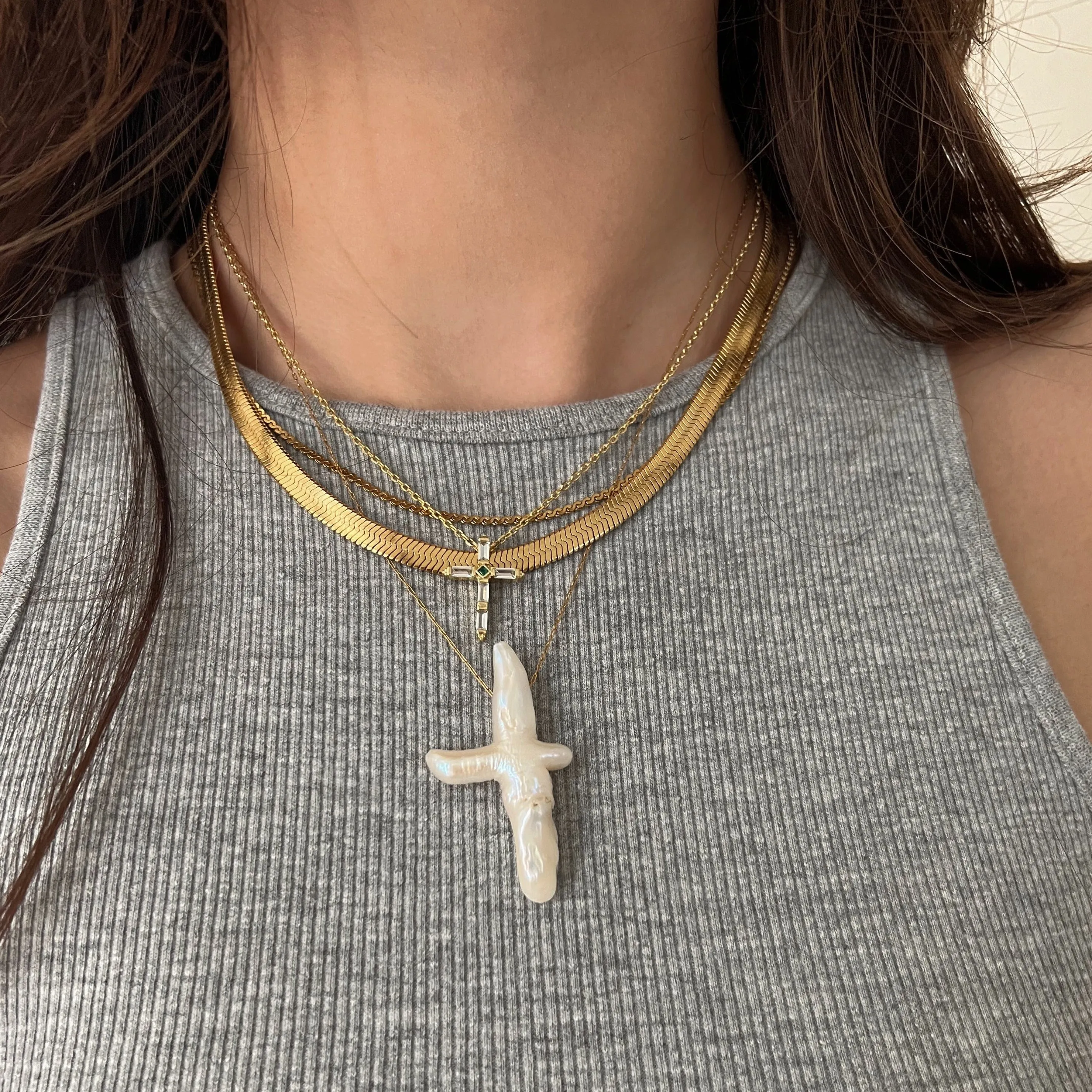 Pearl Cross Necklace