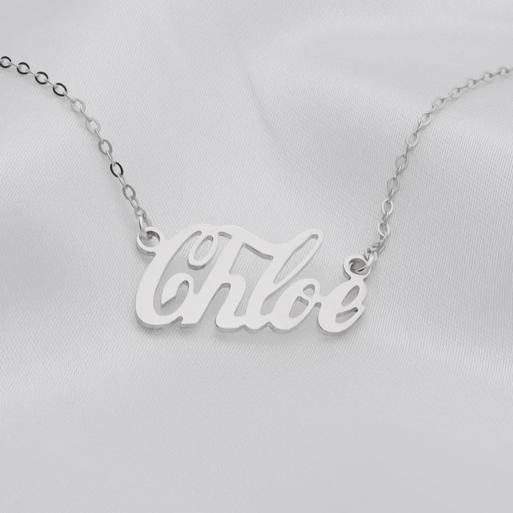 Personalised Sterling Silver Name Necklace - Font 6