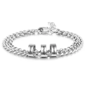 Personalized Stainless Steel Beads Charm Bracelet