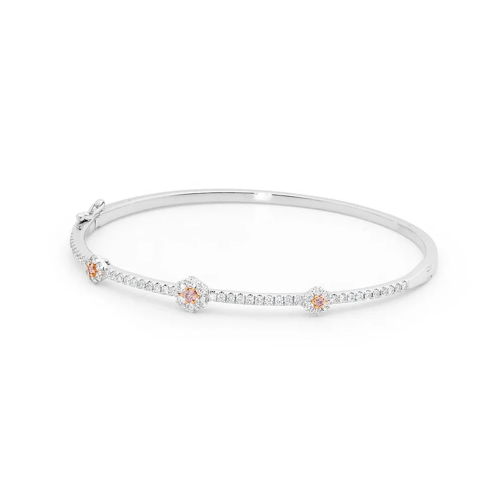 Pink and White Diamond Bangle