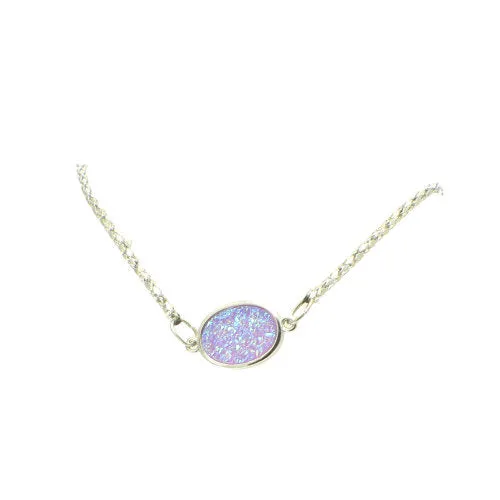 Pink Geode Druzy Choker Necklace