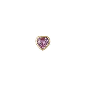 Pink Sapphire Heart Charm