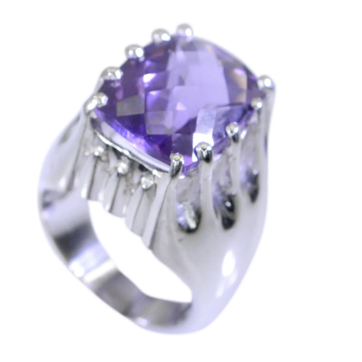 Pretty Gemstones Amethyst 925 Sterling Silver Ring Cartier Jewelry