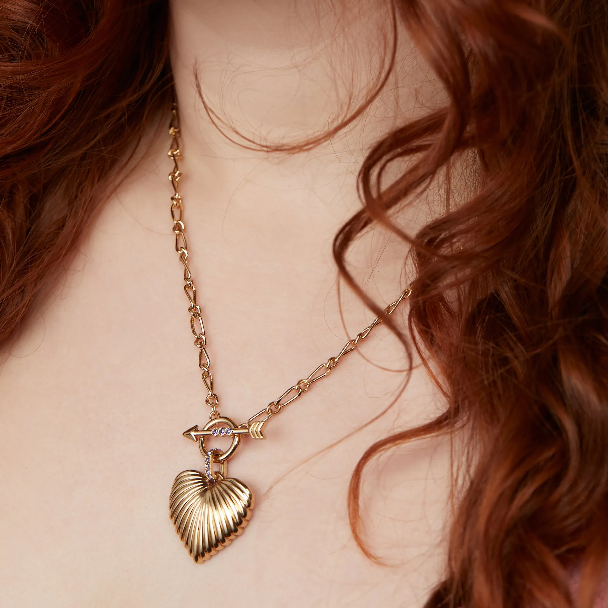 Puffy Heart Toggle Necklace