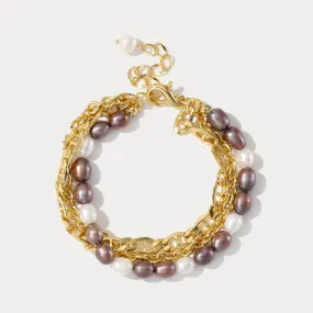 Purple Pearl Chain Bracelet