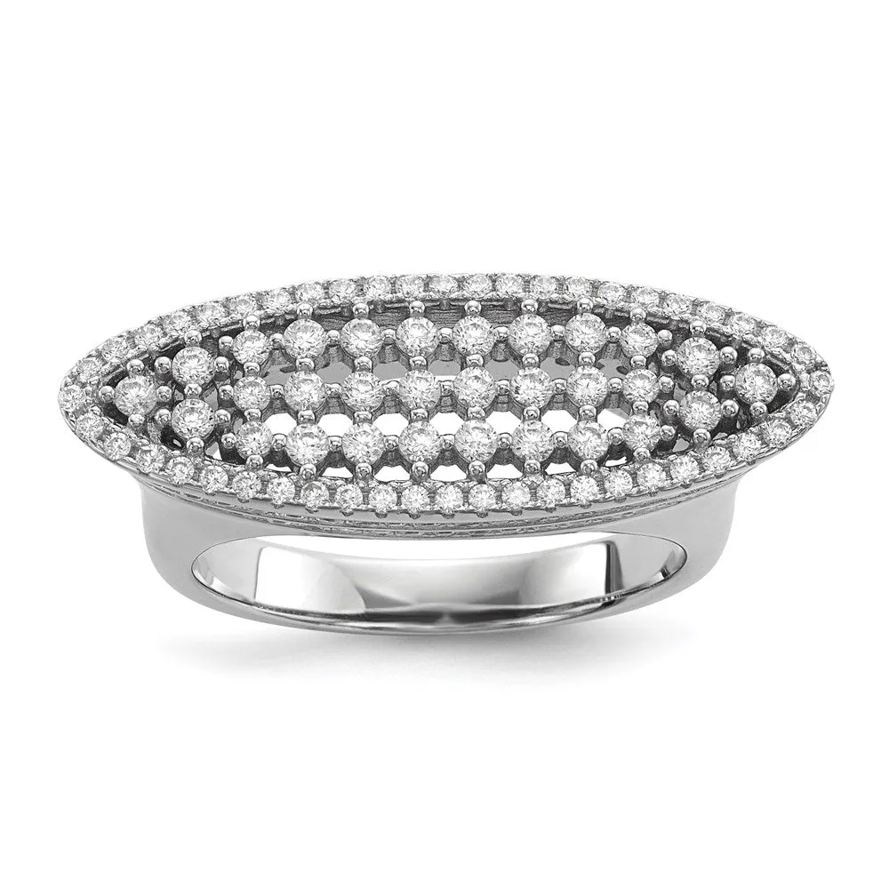 Rhodium-Plated CZ Ring in Sterling Silver