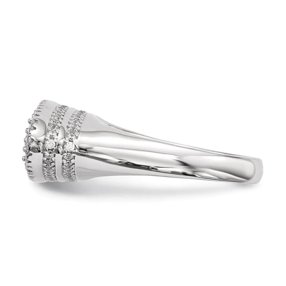 Rhodium-Plated CZ Ring in Sterling Silver