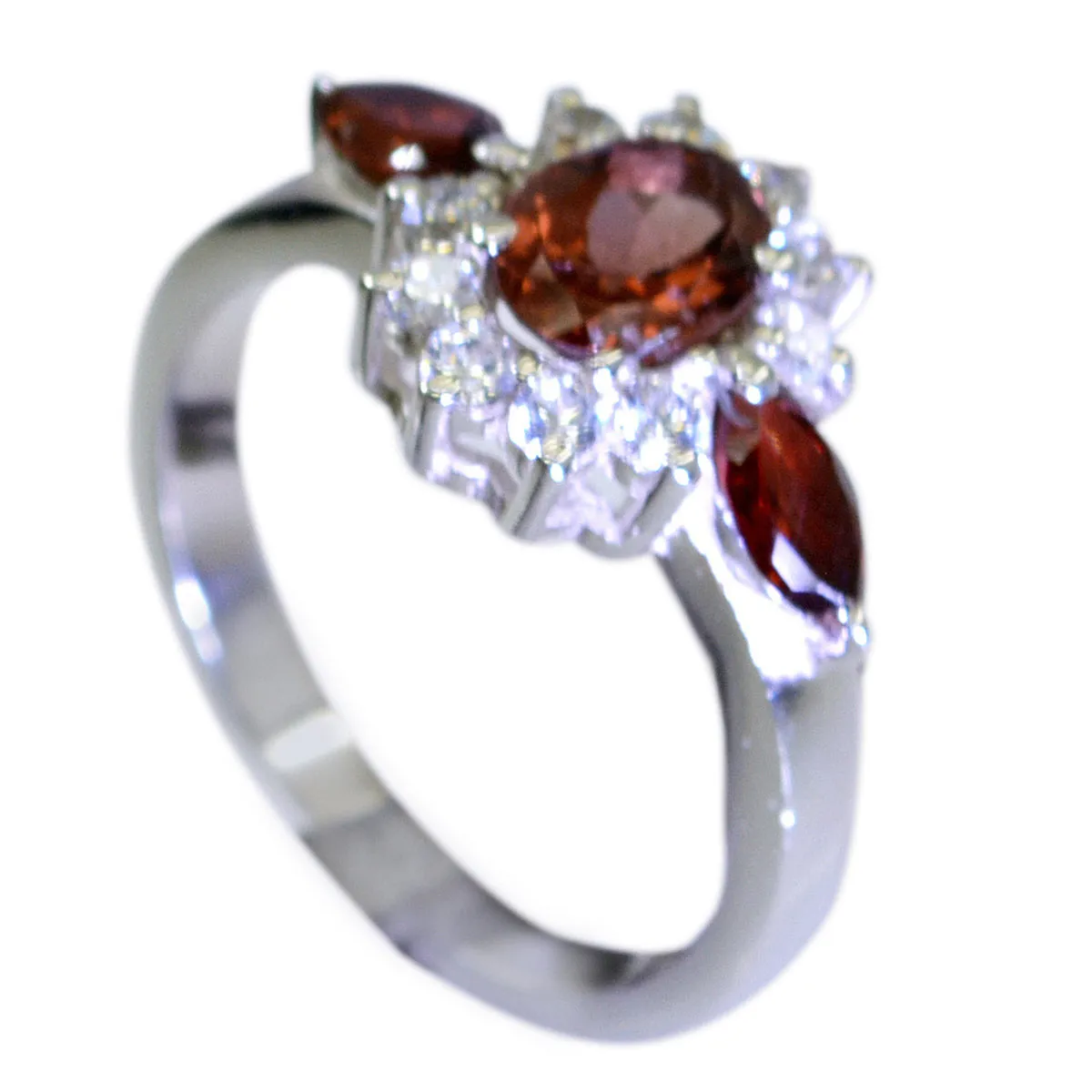 Riyo Cunning Gemstones Garnet 925 Sterling Silver Ring Gemstones