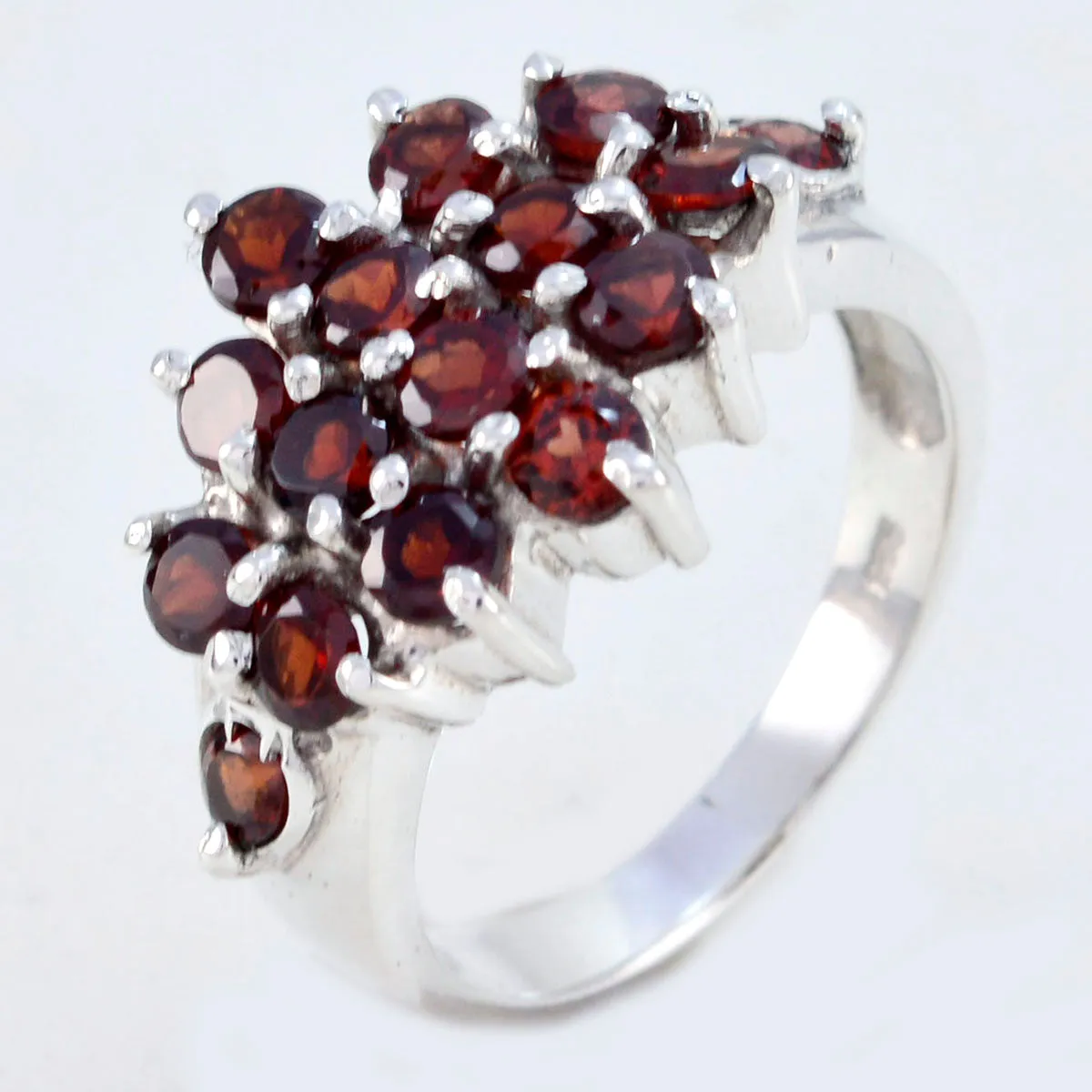 Riyo Excellent Stone Garnet 925 Sterling Silver Ring Cross Jewelry