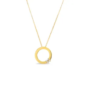 Roberto Coin 18k Yellow Gold Love in Verona Circle of Life Diamond Necklace 8883002AYCHX