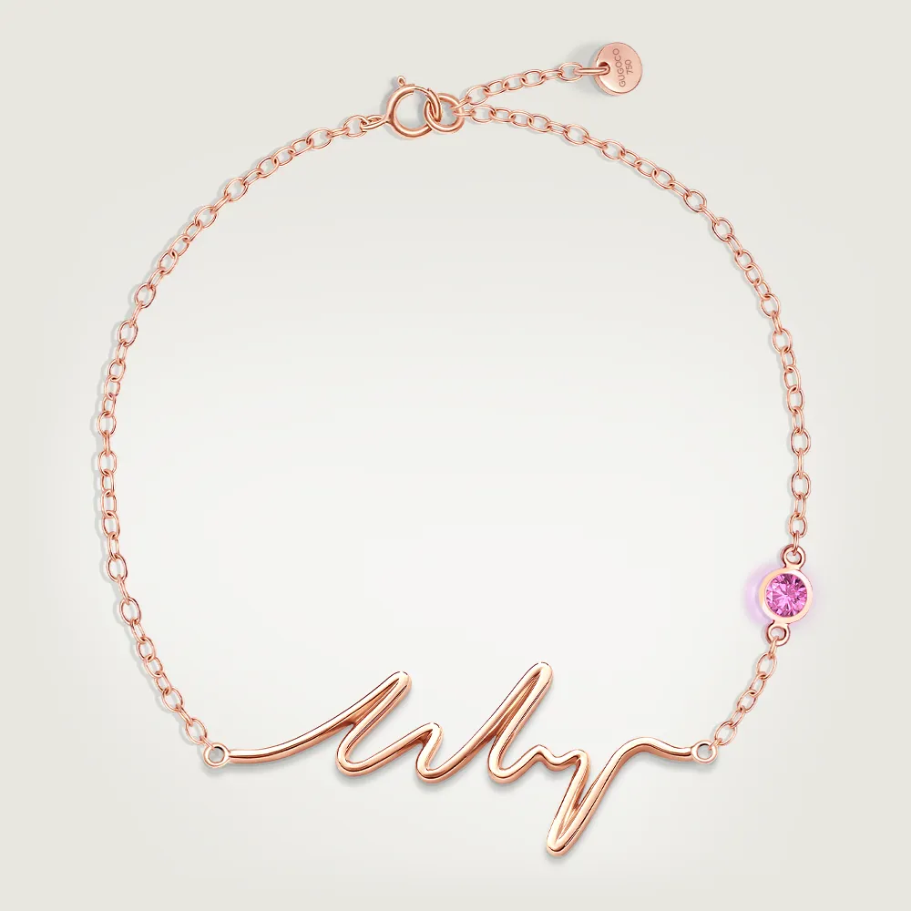 Rose Gold Ser Bracelets with Birthstone