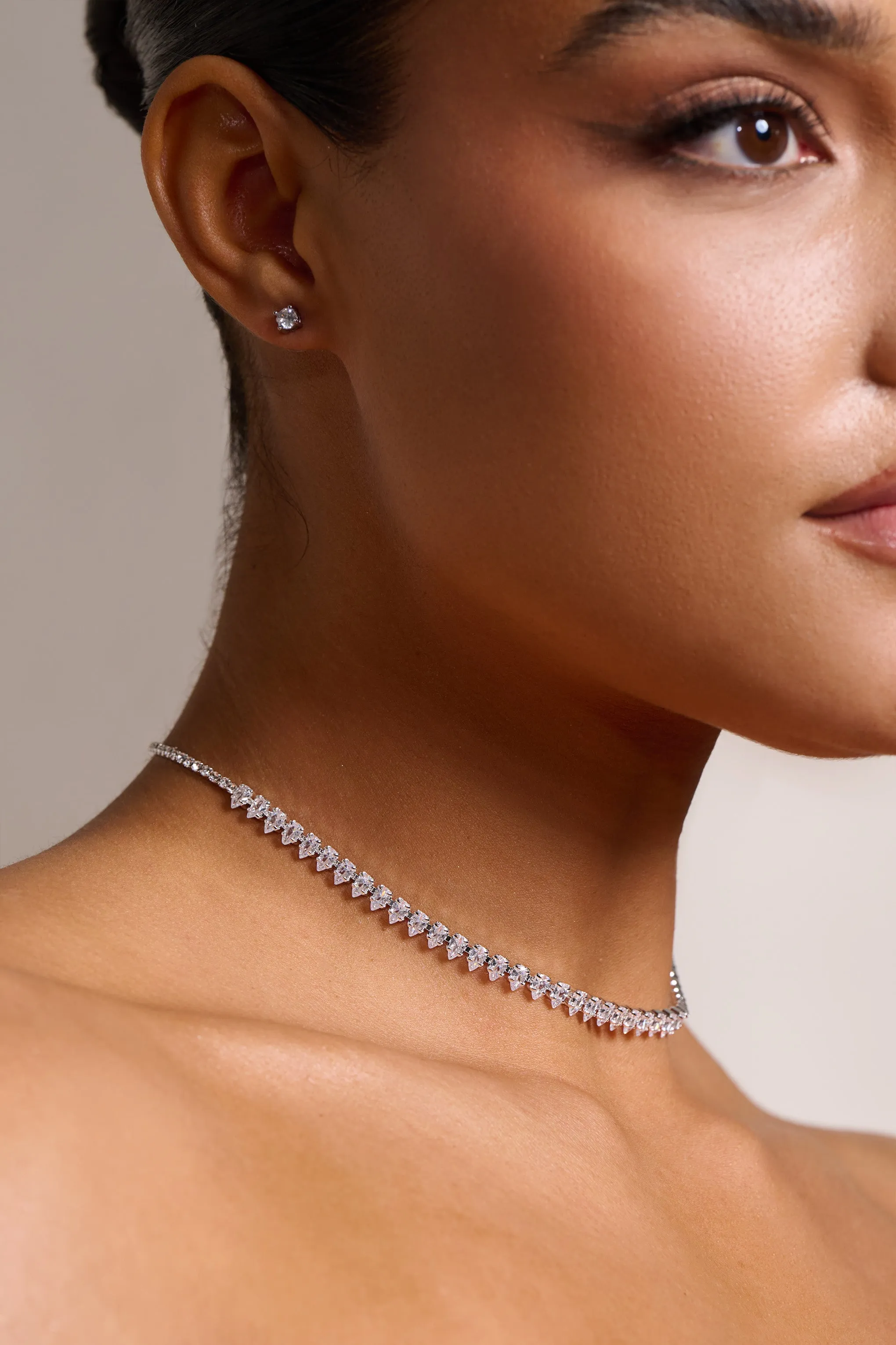 Sadie | Silver Diamante Tennis Necklace