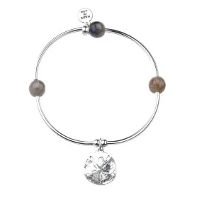 Sand Dollar | Soft Bangle Charm Bracelet | Labradorite