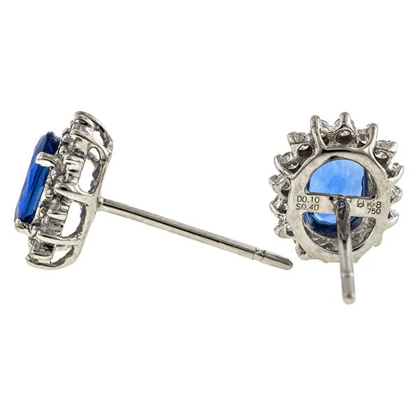 Sapphire & Diamond Frame Earrings