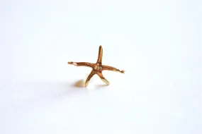 Shiny Vermeil Wholesale Gold Starfish Connector Charm- 18k gold over Sterling Silver Starfish Charm Pendant, Gold Starfish Connector Link Spacer, 283