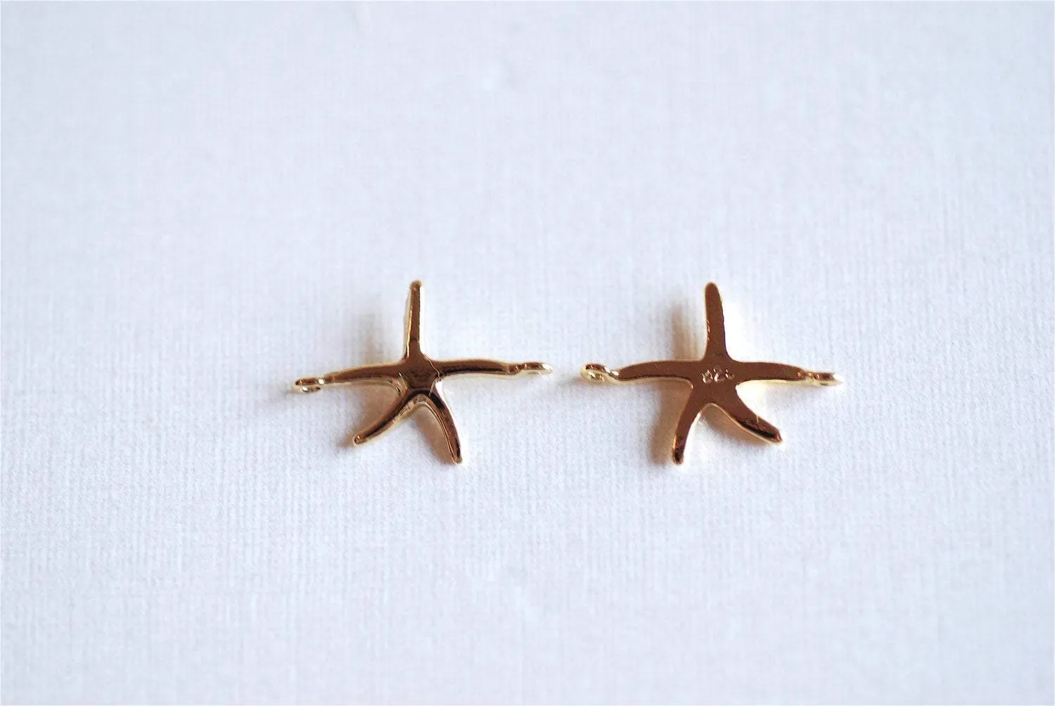 Shiny Vermeil Wholesale Gold Starfish Connector Charm- 18k gold over Sterling Silver Starfish Charm Pendant, Gold Starfish Connector Link Spacer, 283