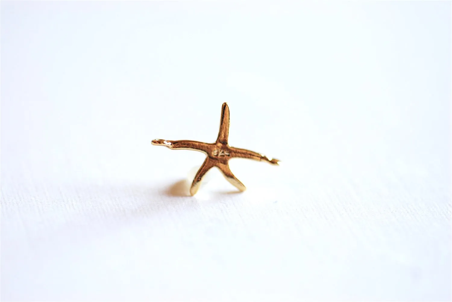 Shiny Vermeil Wholesale Gold Starfish Connector Charm- 18k gold over Sterling Silver Starfish Charm Pendant, Gold Starfish Connector Link Spacer, 283