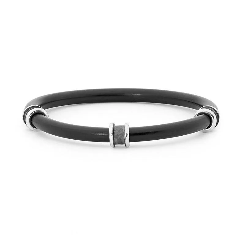 Silver Neoprene Bangle