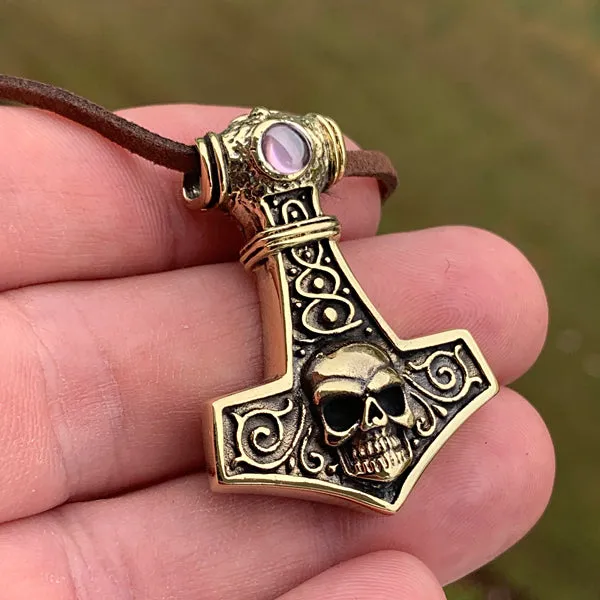 Skull Mjolnir - Brass