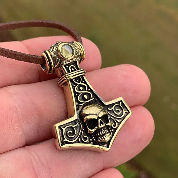 Skull Mjolnir - Brass