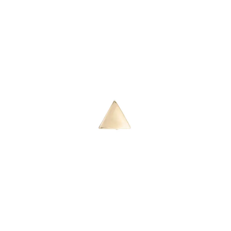 Solid Gold Triangle Stud Single Earring, 14k